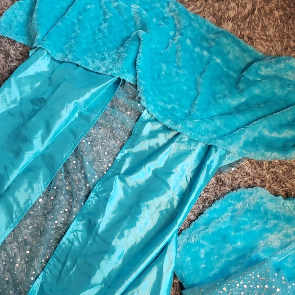 SALE⚡3 FAUX FUR SILKY CURTAINS WITH SEQUIN MESH INSERTS - Picture 1 of 6